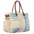OHLAY Upcycled Canvas Genuine Leather Tote