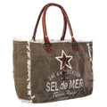 Ohlay Tote Upcycled Canvas Genuine Leather