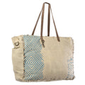 OHLAY Upcycled Canvas Genuine Leather Tote