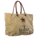Ohlay Tote Upcycled Canvas Genuine Leather
