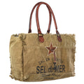 Ohlay Tote Upcycled Canvas Genuine Leather