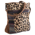 OHLAY Upcycled Wool Canvas Hair-On Genuine Leather Messenger Bag
