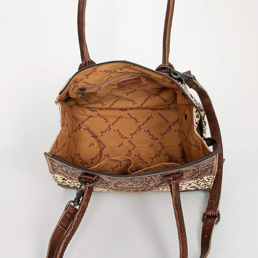 American Darling Duffel Hand Tooled Hair-On Genuine Leather