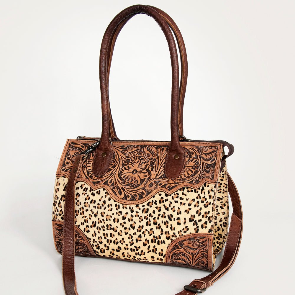 American Darling Duffel Hand Tooled Hair-On Genuine Leather