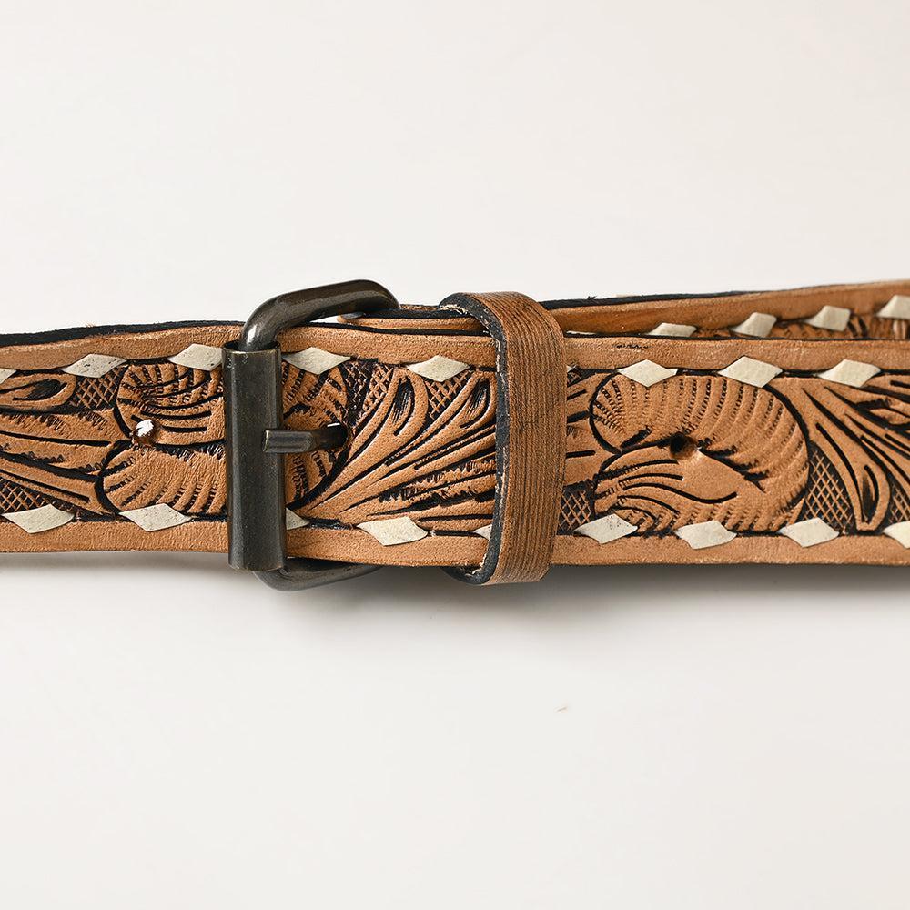 American Darling Hand-Tooled Leather Fringe Messenger Bag