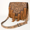 American Darling Hand-Tooled Genuine Leather Messenger Bag