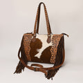 American Darling Hand-Tooled Hair-On Genuine Leather Tote