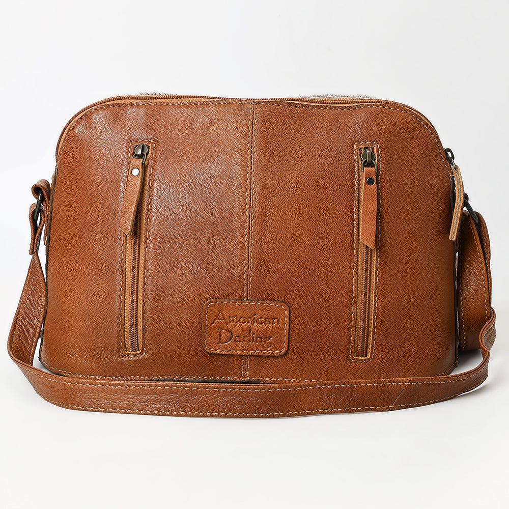 American Darling Crossbody Hand Tooled Hair-On Genuine Leather