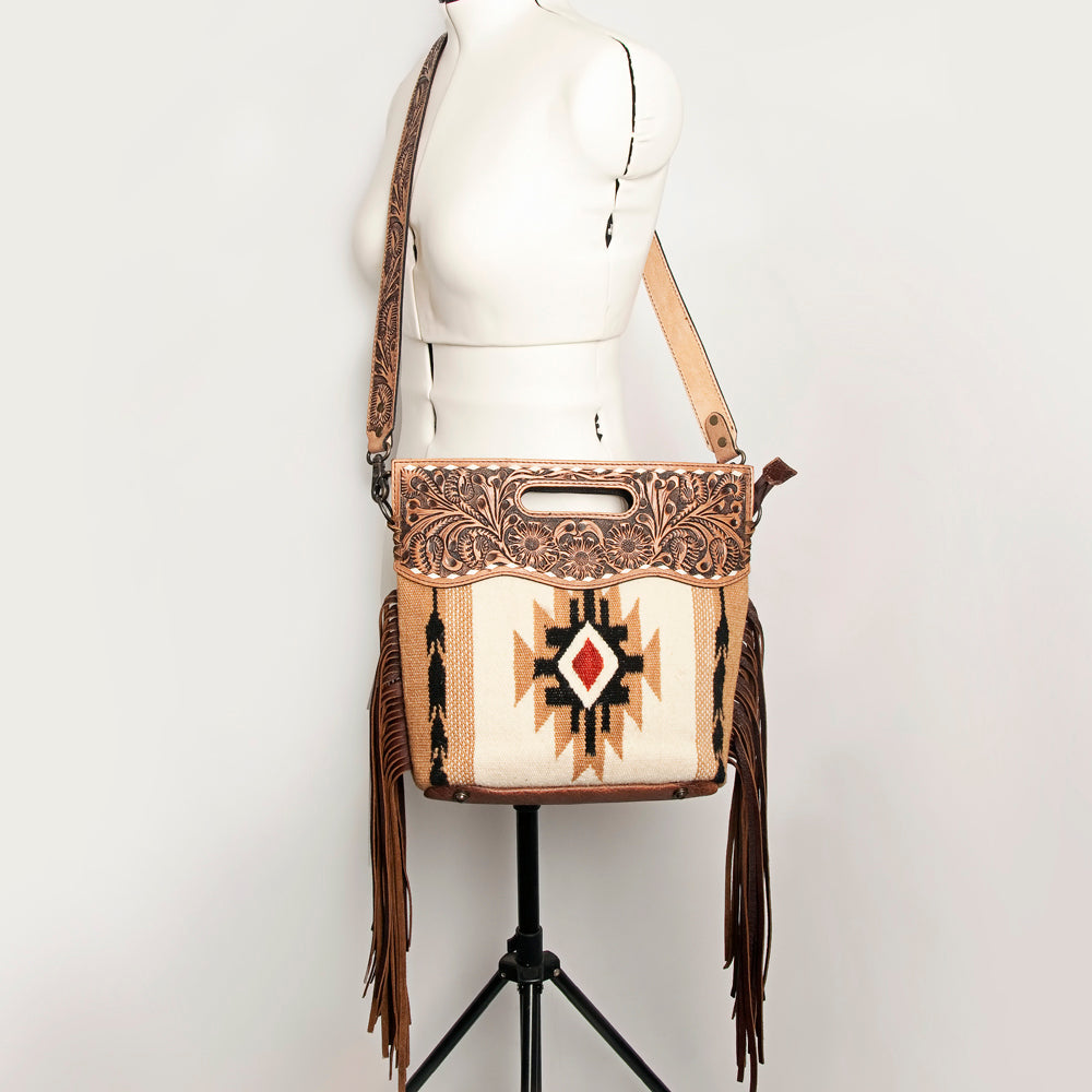 American Darling Clutch Hand Tooled Saddle Blanket Fabric Genuine Leather Western Women Bag Handbag Purse | Purses for Cute