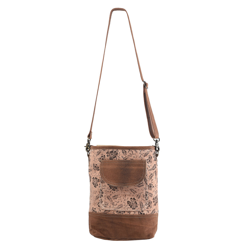 OHLAY Upcycled Canvas Genuine Leather Messenger Bag