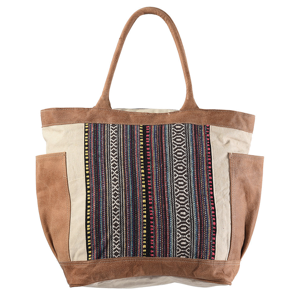 OHLAY KB312 TOTE Upcycled Wool Canvas Genuine Leather women bag western handbag purse