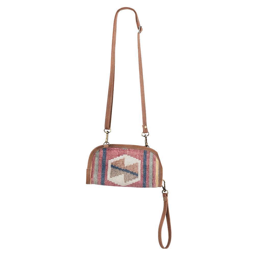 OHLAY Upcycled Canvas Genuine Leather Crossbody Bag