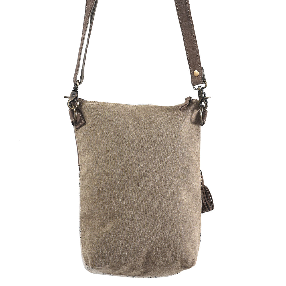 Ohlay Crossbody Upcycled Wool Upcycled Canvas Genuine Leather