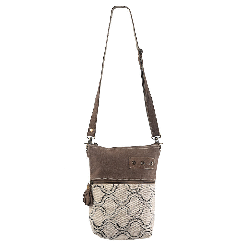 Ohlay Crossbody Upcycled Wool Upcycled Canvas Genuine Leather