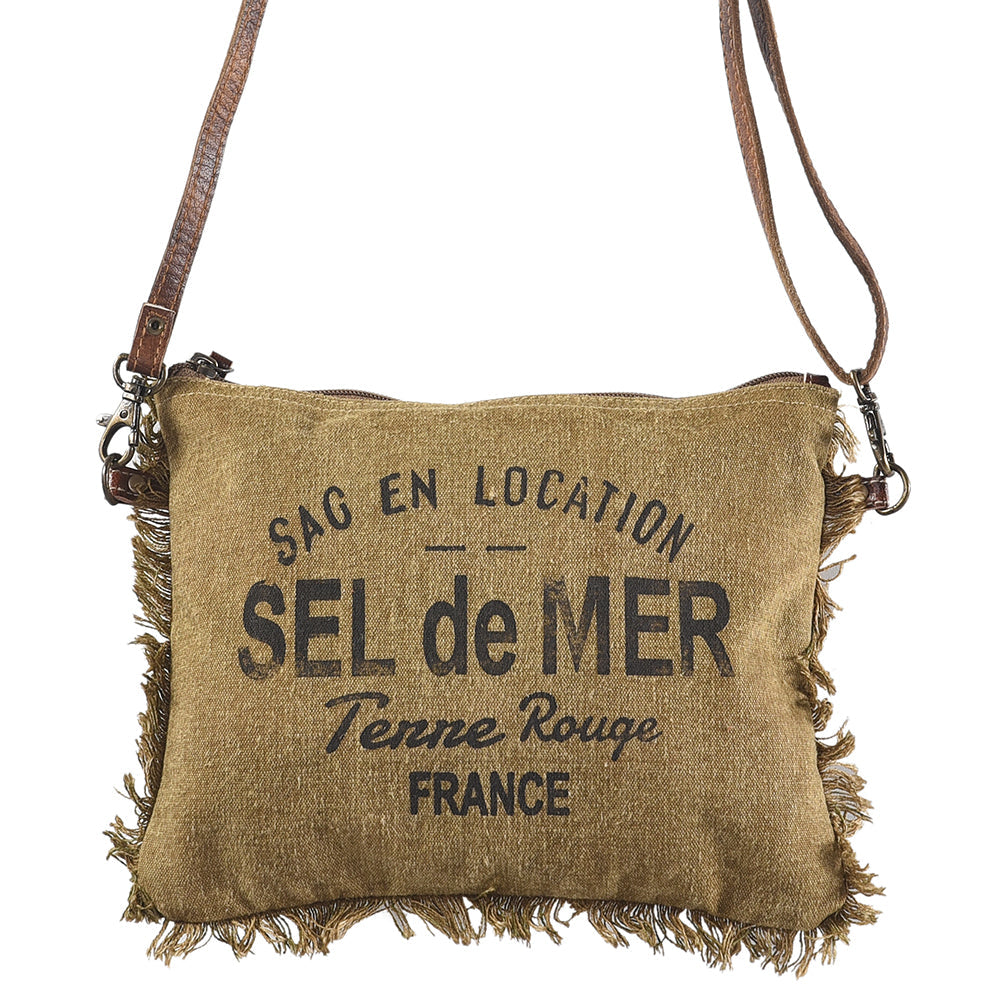 Ohlay Crossbody Upcycled Canvas Genuine Leather