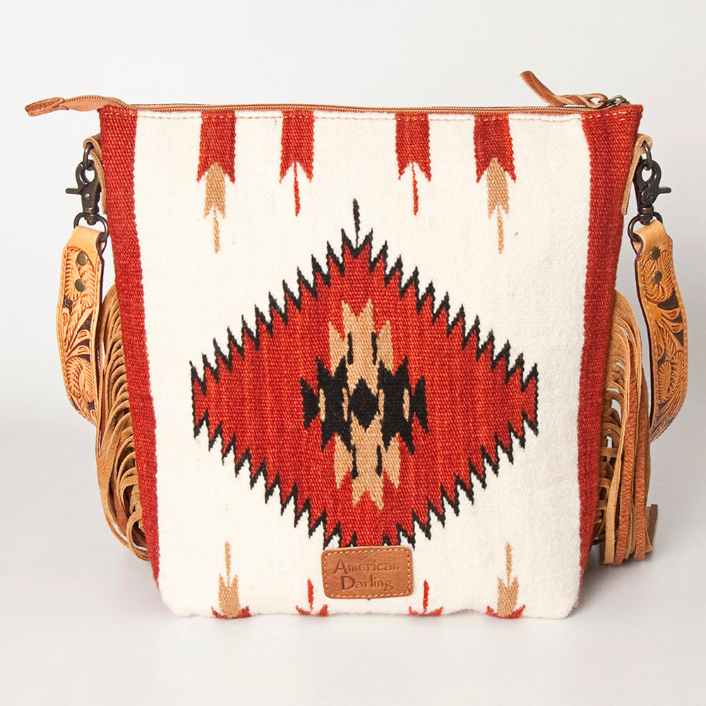 American Darling Signature Crossbody Hand Tooled Saddle Blanket Genuine Leather