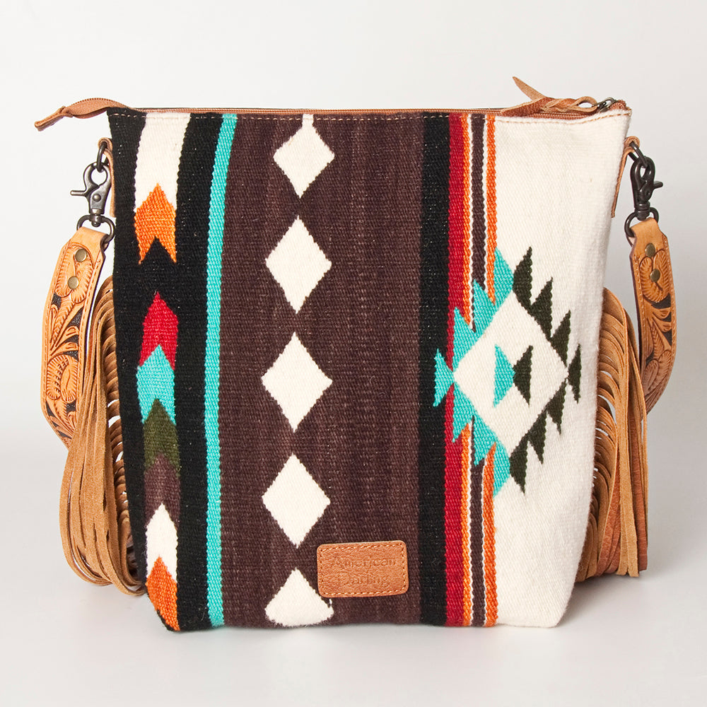 American Darling Signature Crossbody Hand Tooled Saddle Blanket Genuine Leather