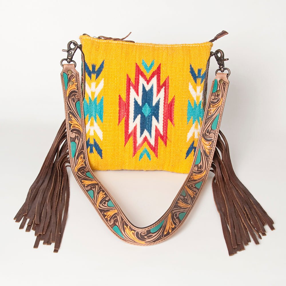 American Darling Hand Tooled Saddle Blanket Genuine Leather