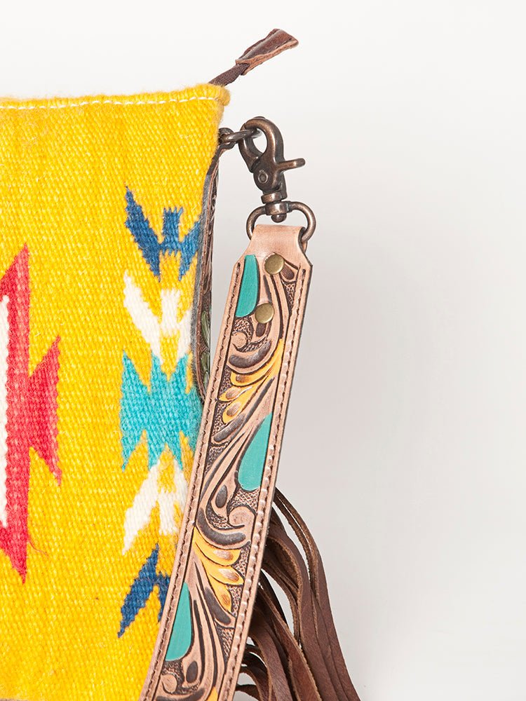 American Darling Hand Tooled Saddle Blanket Genuine Leather