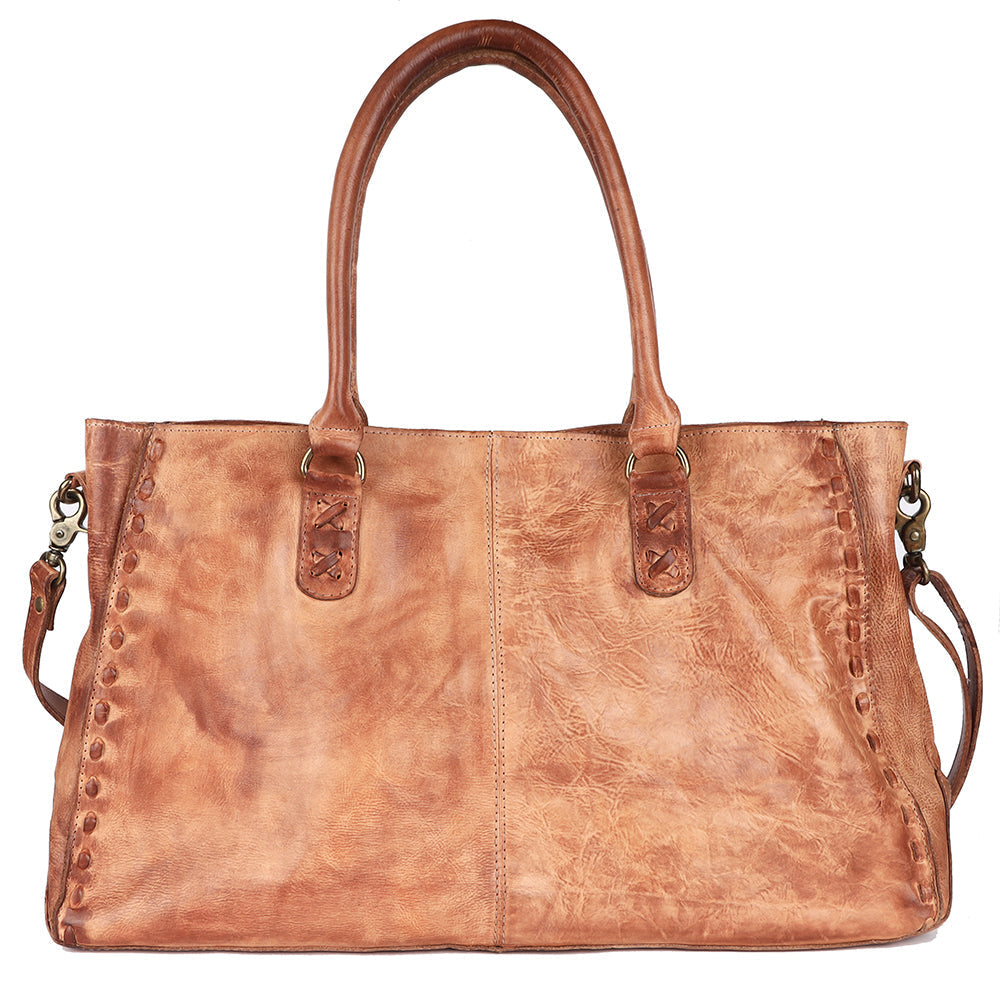 Never Mind Tote Vintage Handmade Genuine Cowhide Leather
