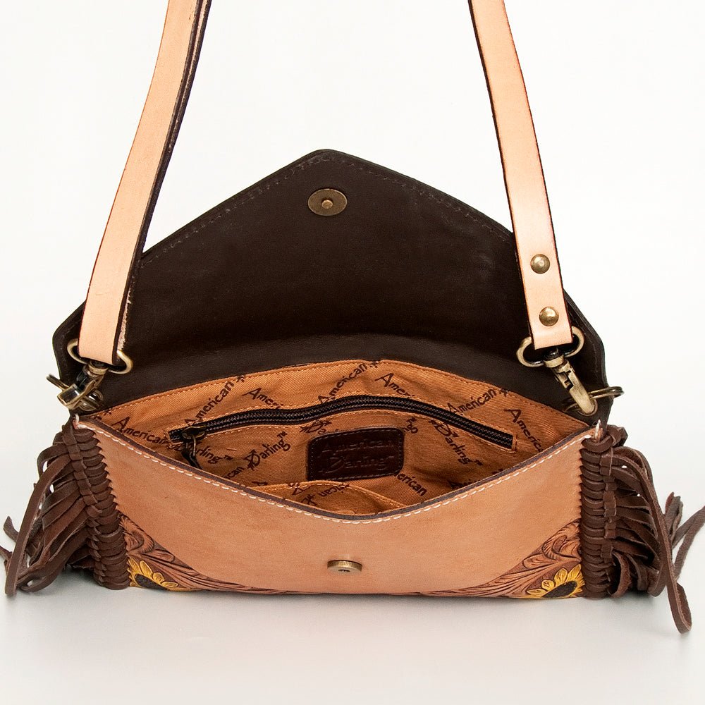 American Darling Crossbody Hand Tooled Genuine Leather