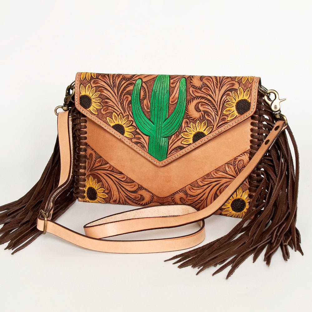 American Darling Crossbody Hand Tooled Genuine Leather