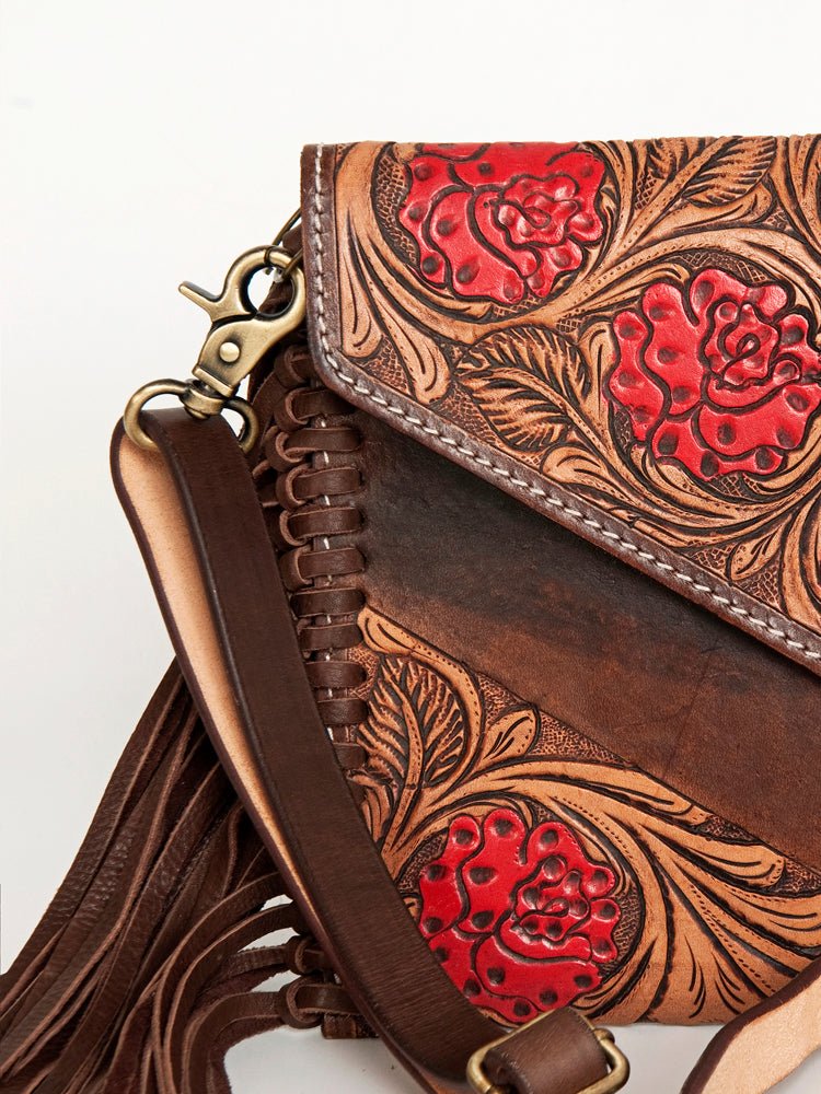 American Darling Crossbody Hand Tooled Genuine Leather