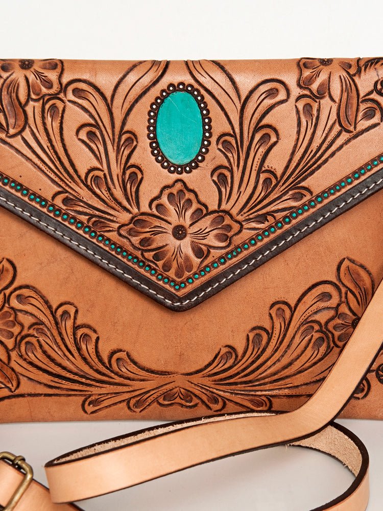 American Darling Crossbody Hand Tooled Genuine Leather