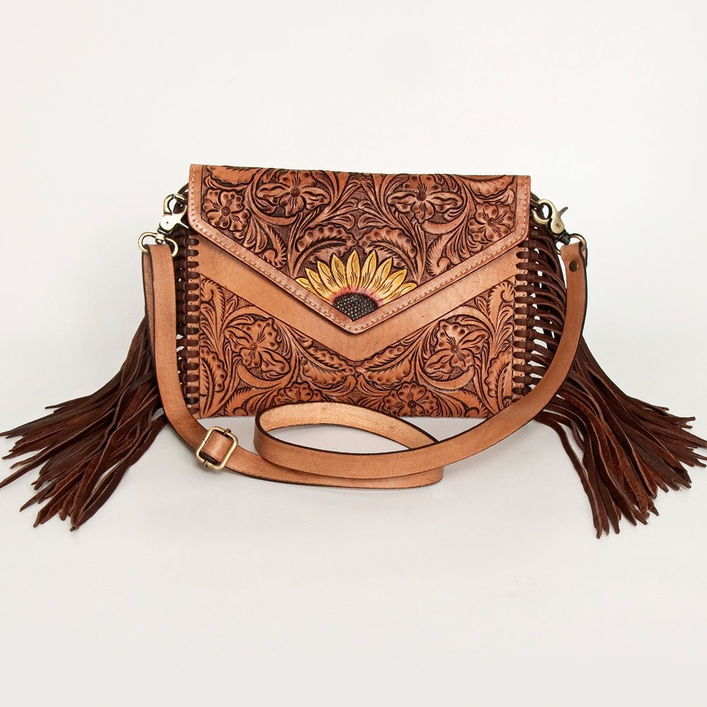 American Darling Crossbody Hand Tooled Genuine Leather