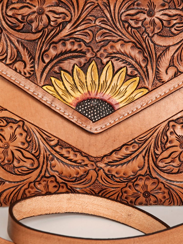 American Darling Crossbody Hand Tooled Genuine Leather