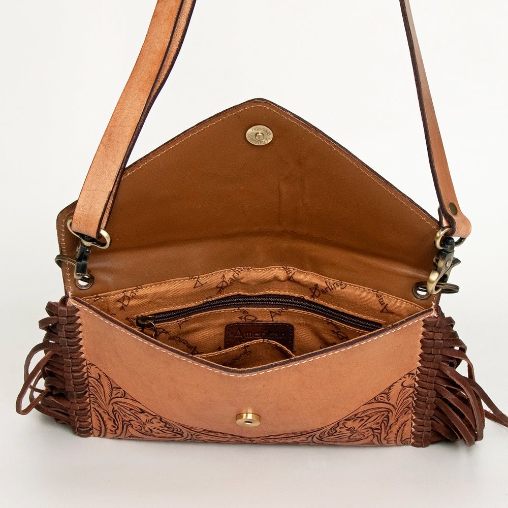 American Darling Crossbody Hand Tooled Genuine Leather