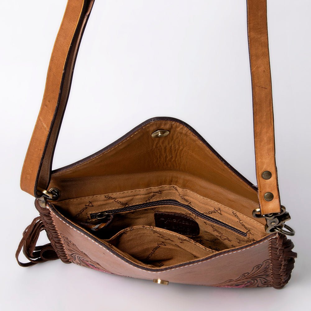 American Darling Crossbody Hand Tooled Genuine Leather