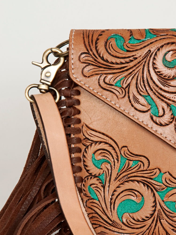 American Darling Crossbody Hand Tooled Genuine Leather