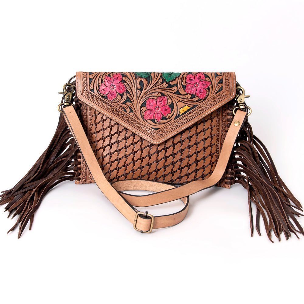American Darling Crossbody Hand Tooled Genuine Leather