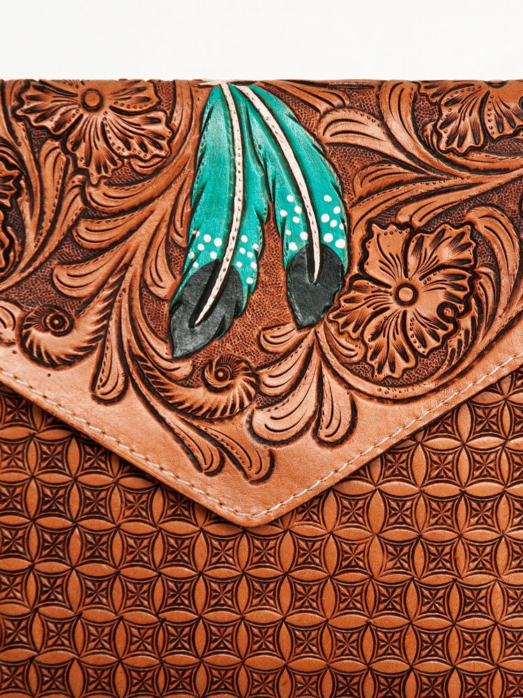 American Darling Crossbody Hand Tooled Genuine Leather