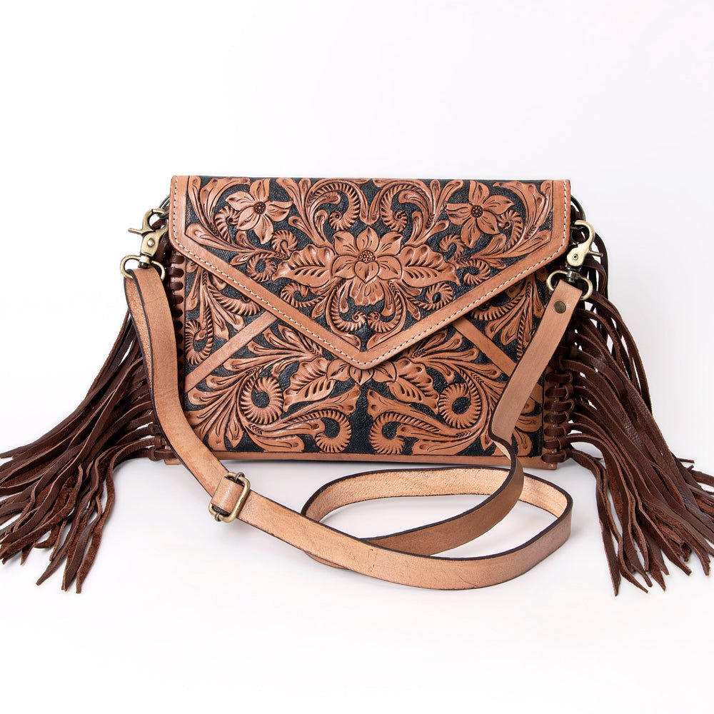 American Darling Crossbody Hand Tooled Genuine Leather