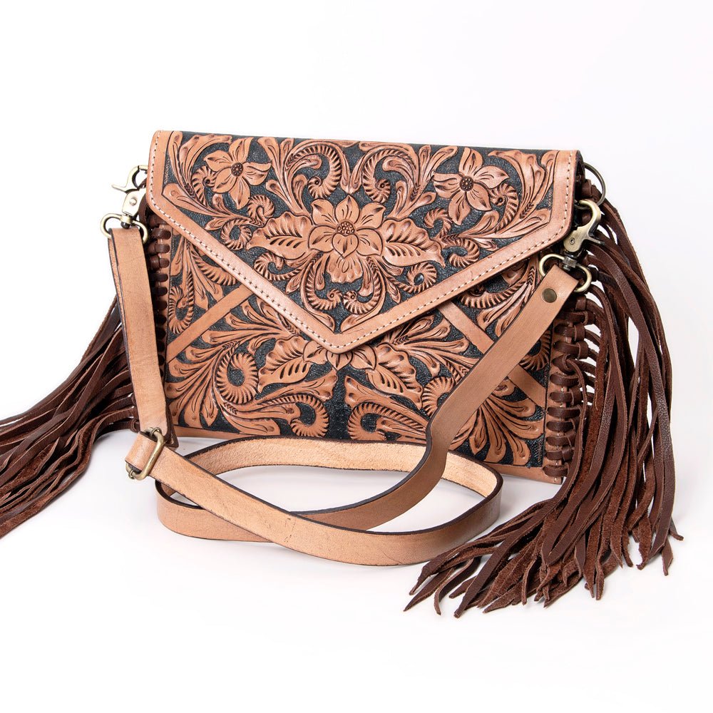 American Darling Crossbody Hand Tooled Genuine Leather