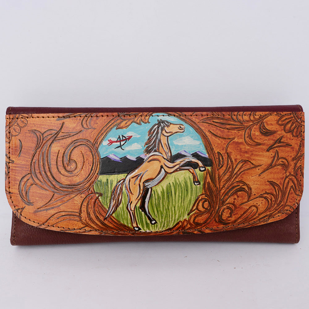 American Darling Small Cross body Bag Genuine Vegetable Tanned Leather Wallet Purse Western Handbag 4in x 1in x 8in