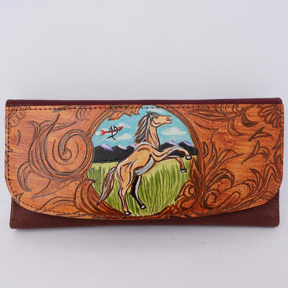 American Darling Wallet Hair on Full Grain Genuine Leather Western Women Bag | Handbag Purse Travel Clutch