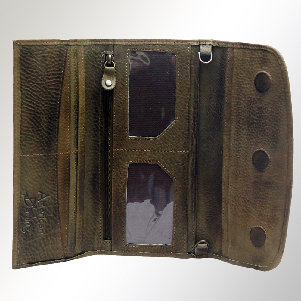 American Darling Small Cross body Bag Genuine Vegetable Tanned Leather Wallet Purse Western Handbag 4in x 1in x 8in