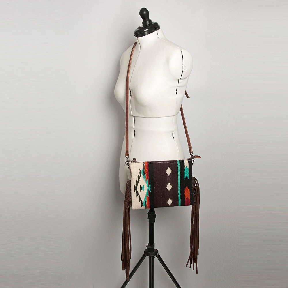 American Darling Crossbody Hand Tooled Saddle Blanket Genuine Leather