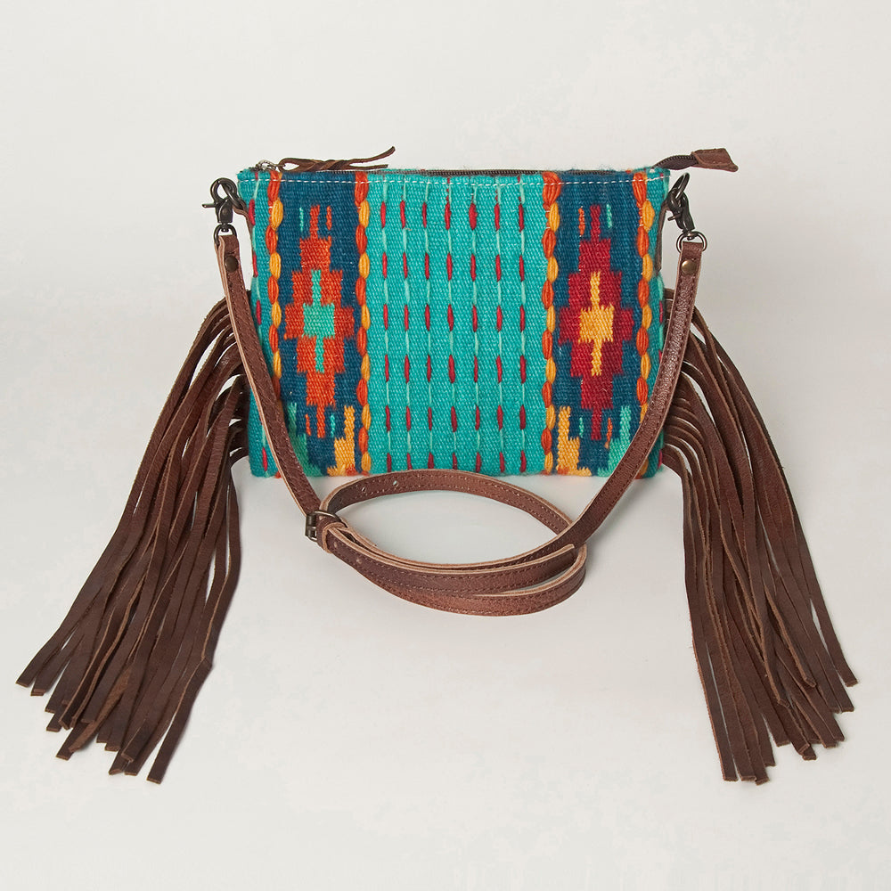 American Darling Crossbody Hand Tooled Saddle Blanket Genuine Leather