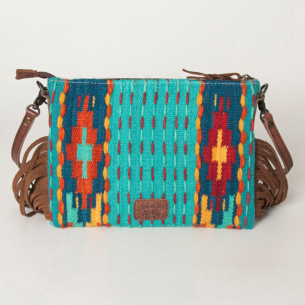 American Darling Crossbody Hand Tooled Saddle Blanket Genuine Leather