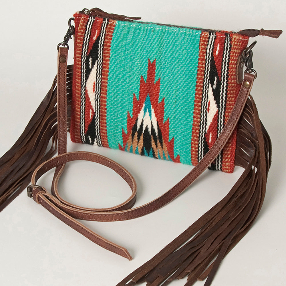 American Darling Crossbody Hand Tooled Saddle Blanket Genuine Leather
