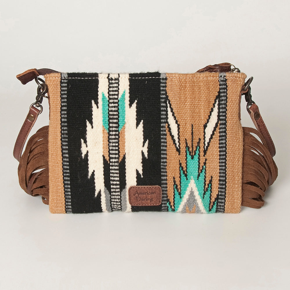 American Darling Crossbody Hand Tooled Saddle Blanket Genuine Leather