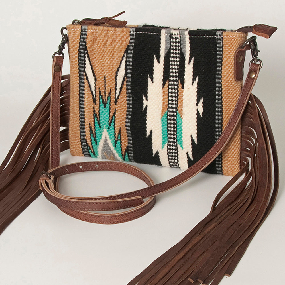 American Darling Crossbody Hand Tooled Saddle Blanket Genuine Leather