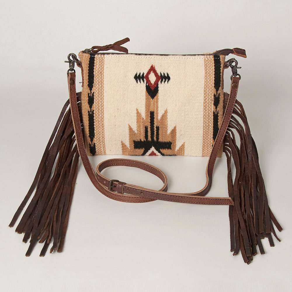 American Darling Crossbody Hand Tooled Saddle Blanket Genuine Leather