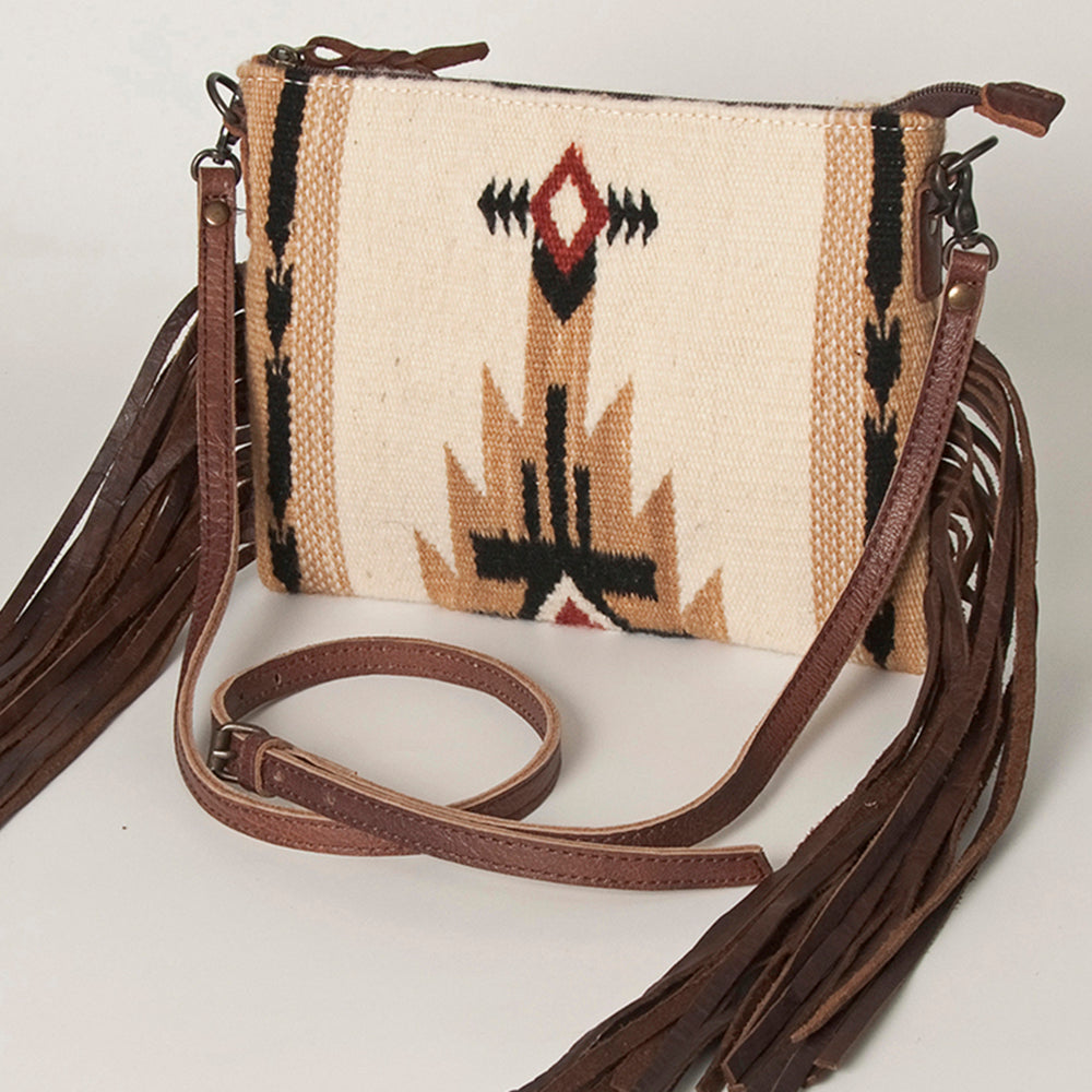 American Darling Crossbody Hand Tooled Saddle Blanket Genuine Leather