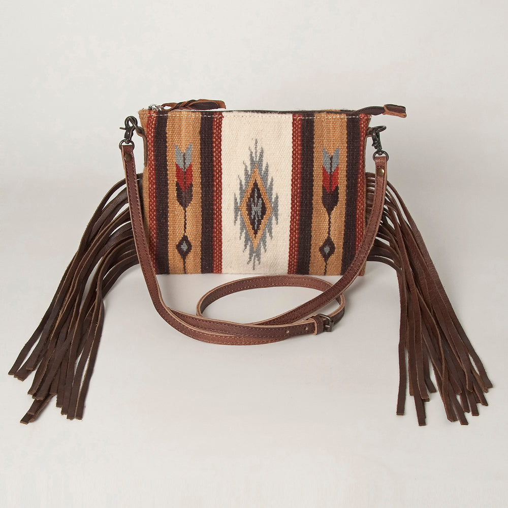 American Darling Crossbody Hand Tooled Saddle Blanket Genuine Leather