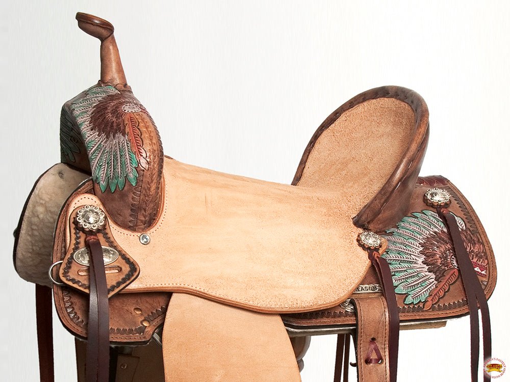 Hilason Western Horse Barrel Flex Trail Saddle American Leather Brown